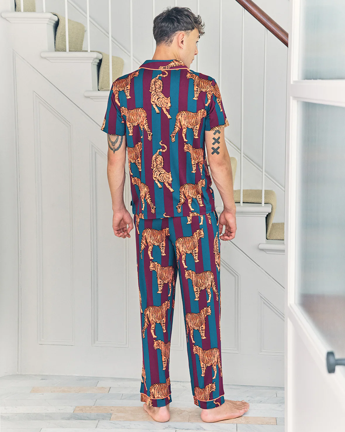 Tiger Stripe Print Long Pyjama Set - Image 6