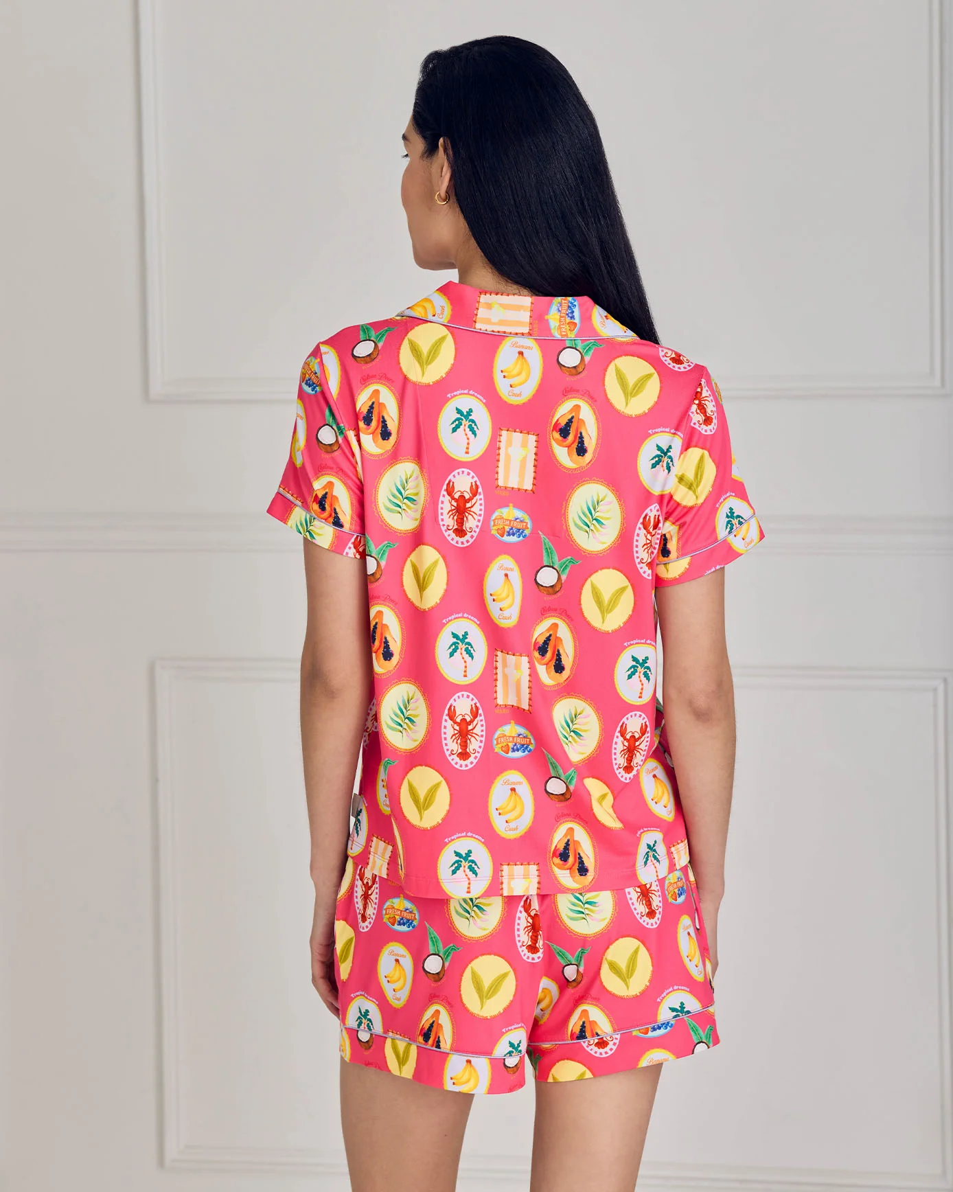Tropical Collage Print Short Pyjama Set - Image 4