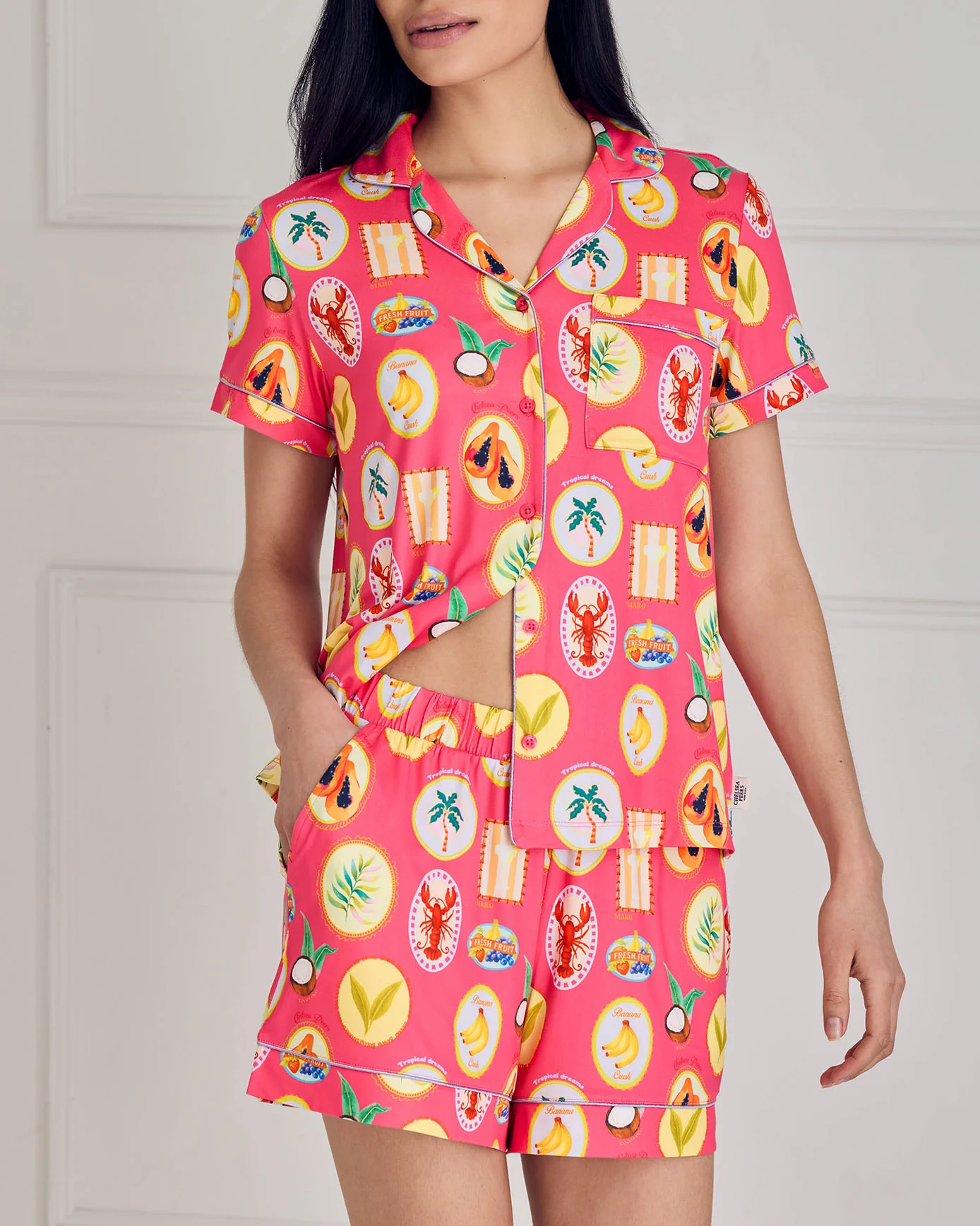 Tropical Collage Print Short Pyjama Set - Image 5