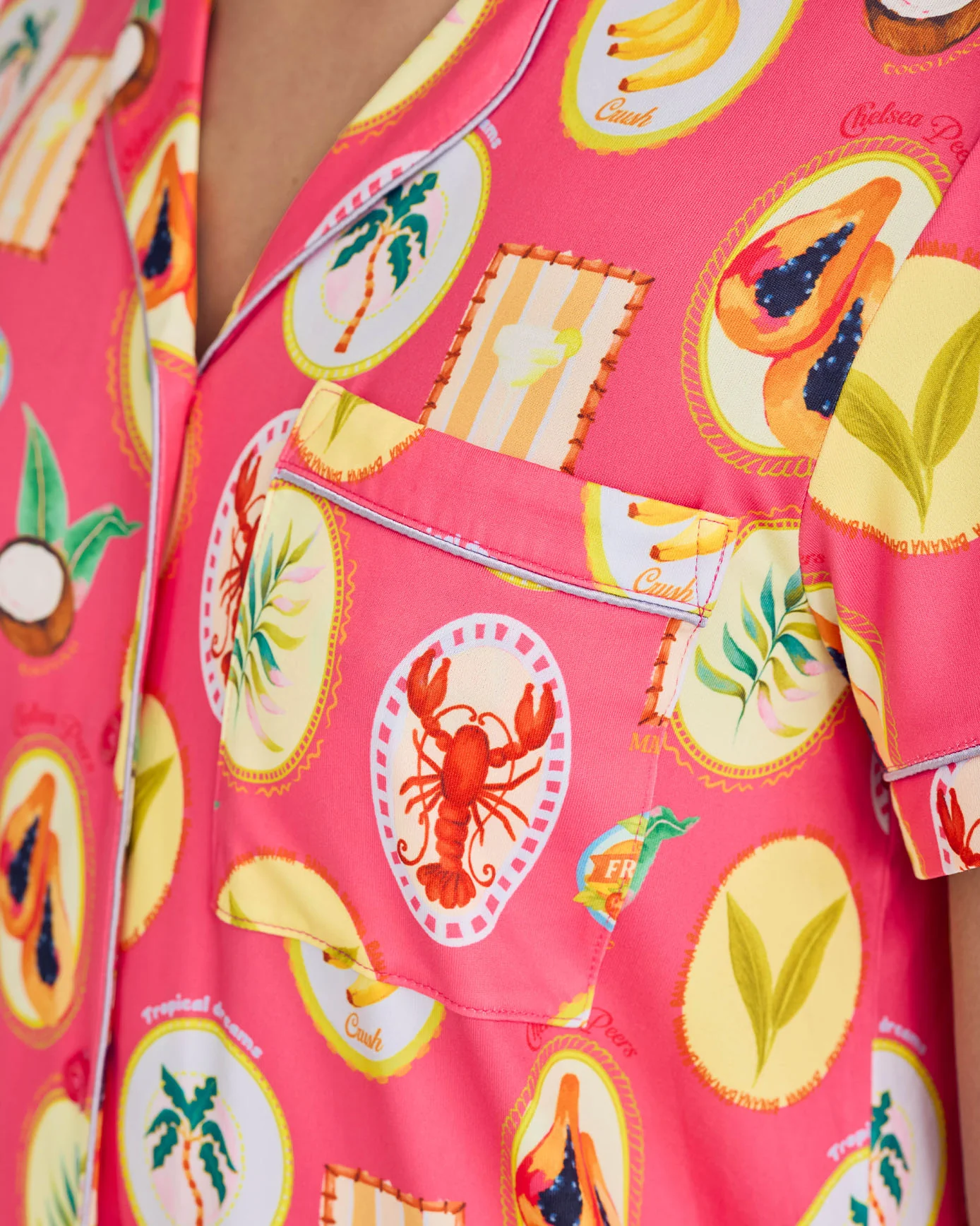 Tropical Collage Print Short Pyjama Set - Image 6