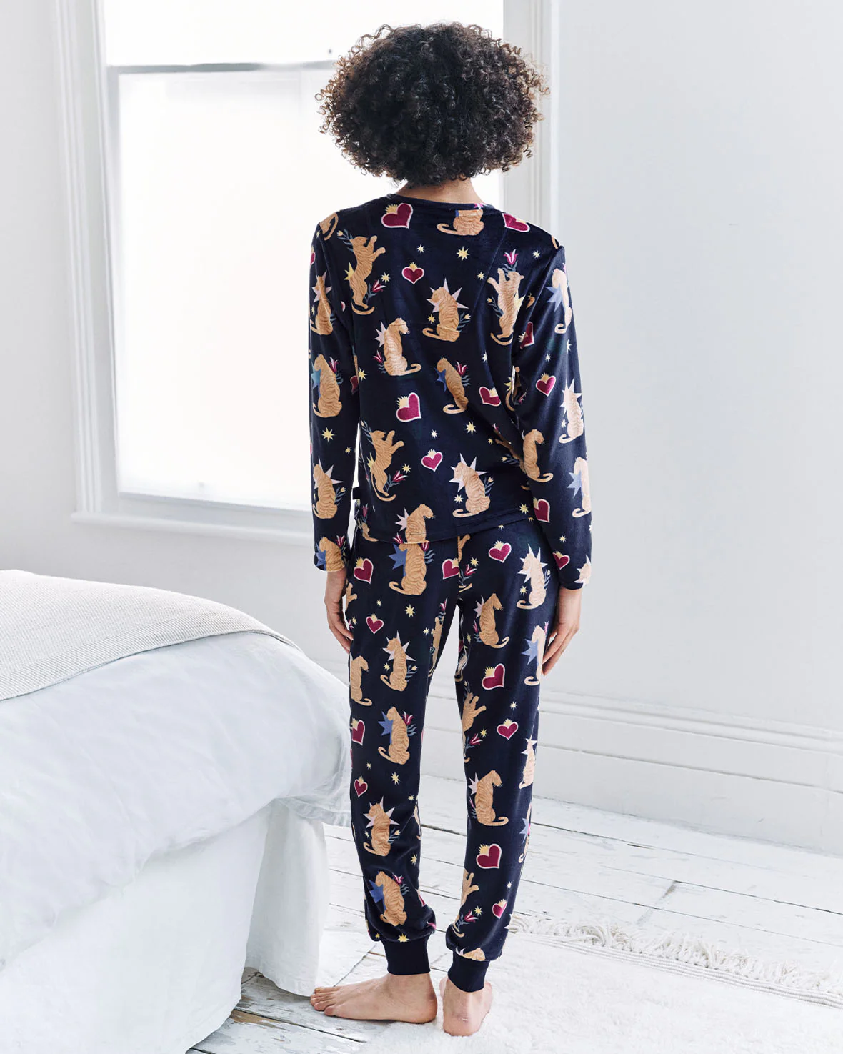 Velour Enchanted Tiger Print Lounge Crew & Jogger Set - Image 4