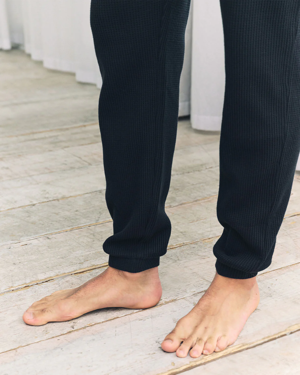 Waffle Long Jogger Lounge Bottoms - Navy - Image 4