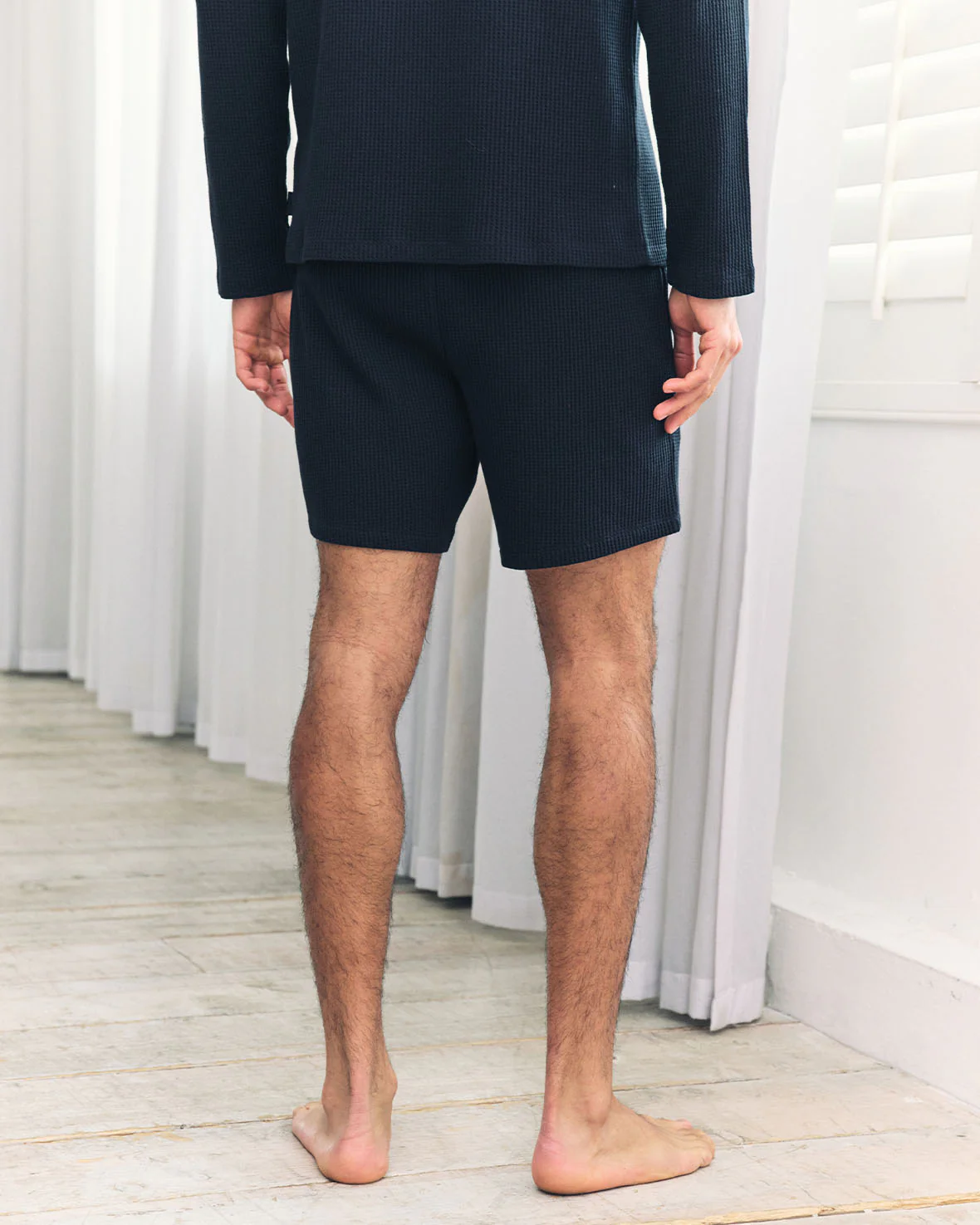 Waffle Lounge Shorts - Navy - Image 3