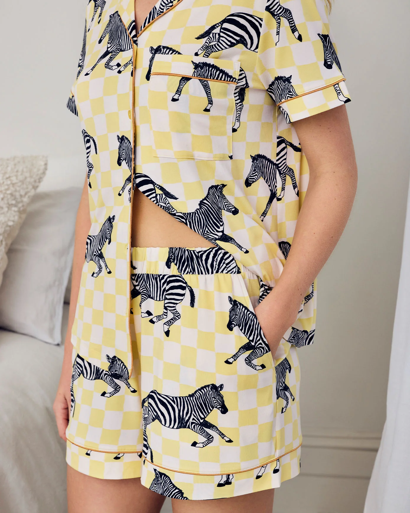 Zebra Checkerboard Print Short Pyjama Set - Image 3