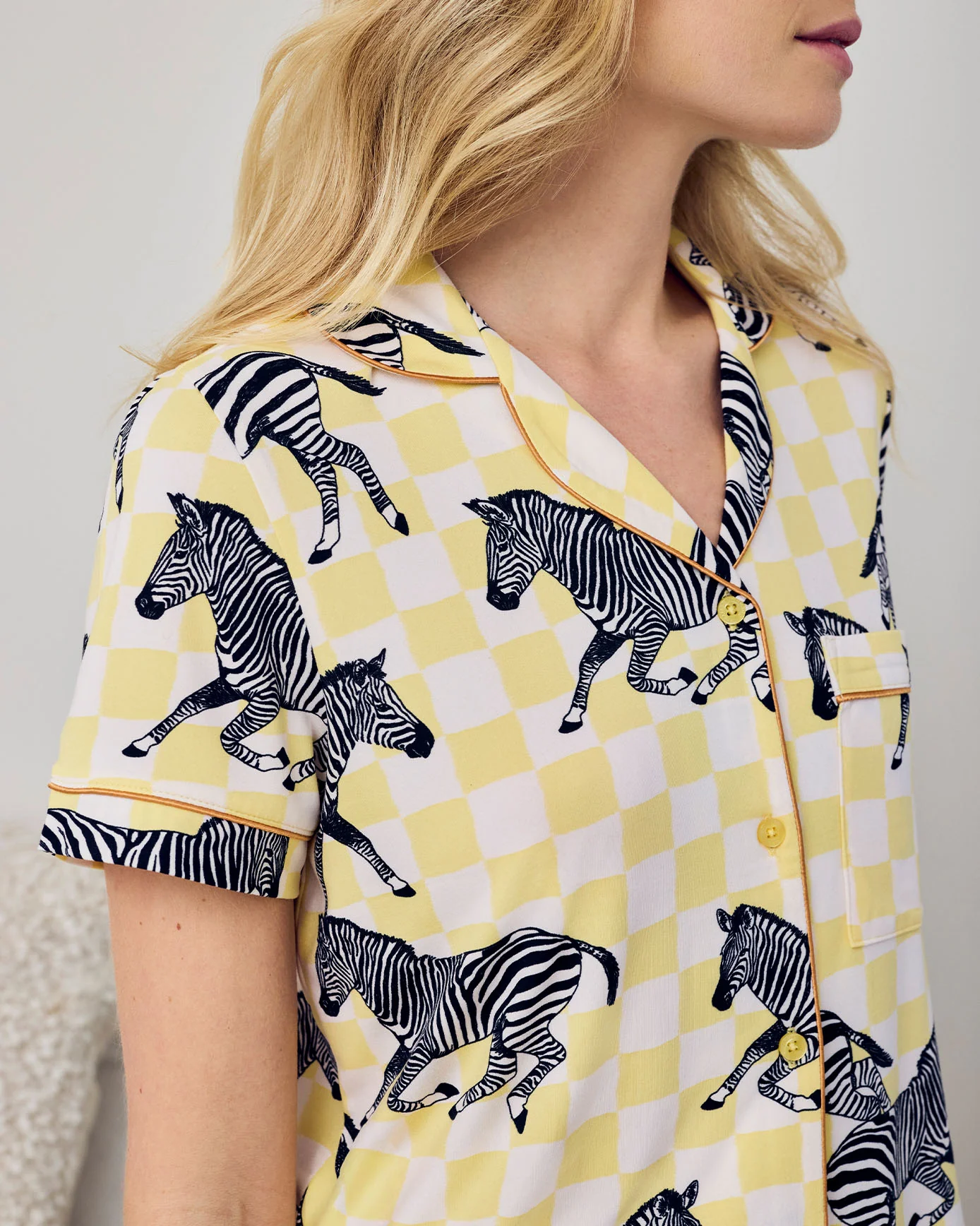 Zebra Checkerboard Print Short Pyjama Set - Image 6